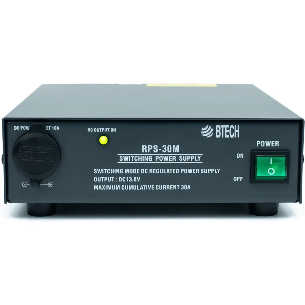 

RPS-30M 30 Amp Compact Regulated Bench Power Supply - 13.8V AC-to-DC Converter with Screw Terminals & Cigarette Plug Output