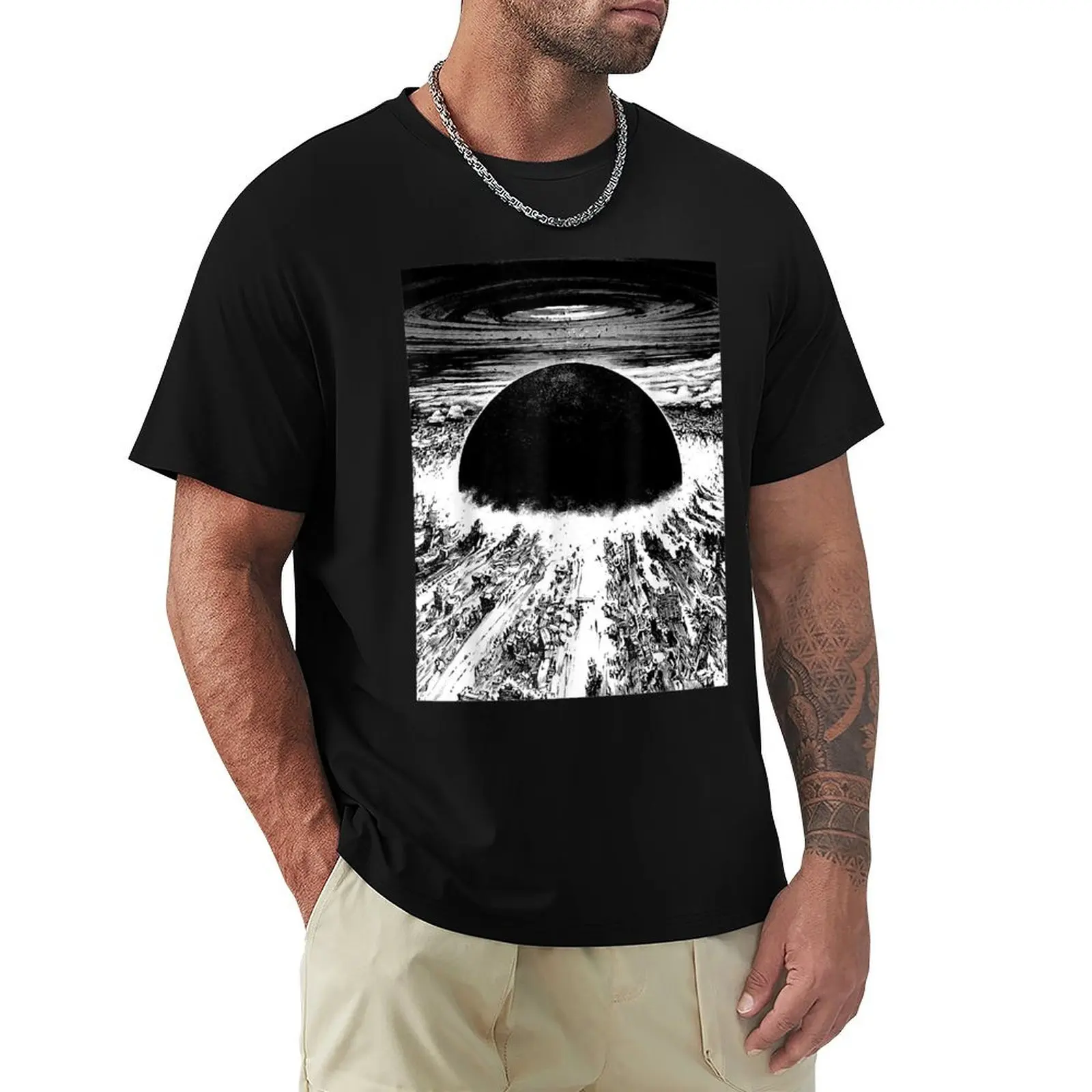 

Akiras cyberpunks city explosion T-Shirt anime clothes Clothing clothes custom t-shirts mens graphic t-shirts anime