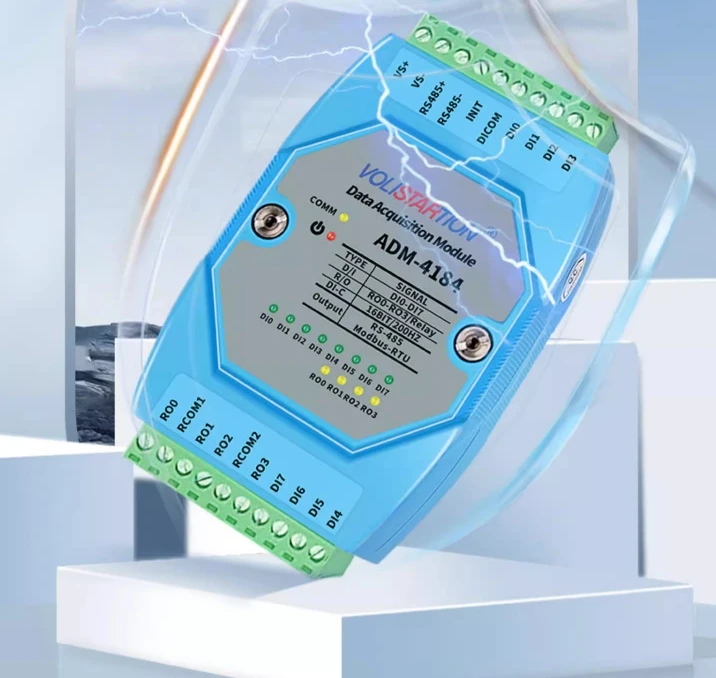 Módulo de adquisición de cantidad de interruptor de 8 canales, ADM-4184, 8DI/4DO, 4 canales, salida de relé, 485 modbus ADM-4184