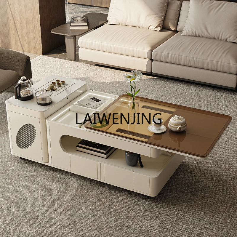 HLZ coffee table light luxury high sense modern simple household small apartment tea making integrated movable table