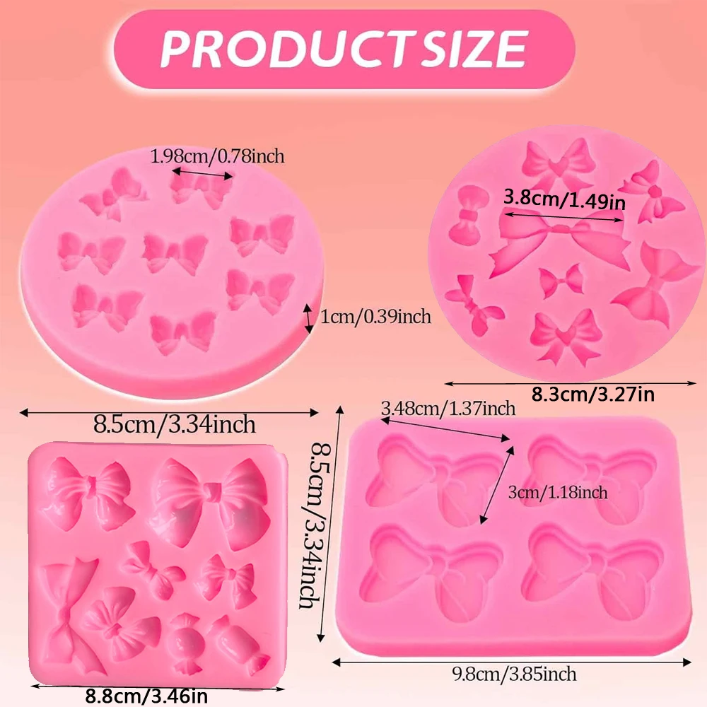 Bows Silicone Fondant Molds Mini Cartoon Butterfly for Cake Baking Cupcake Decoration Tool DIY Candy Chocolate Pudding Crafts