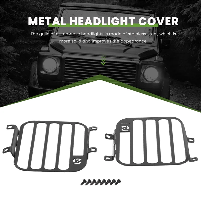 

MACH-For MN D90 D99S MN99S 1/12 RC Car Upgrade Parts Front Light Lamp Guards Headlight Cover Guard Grille Accessories
