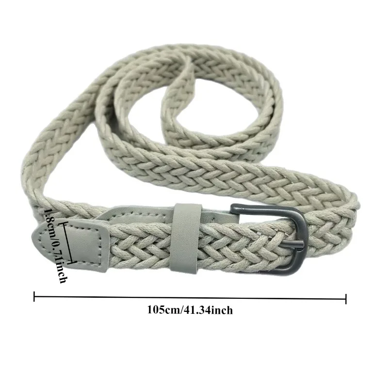 Fashionable Hemp Rope-Braided Belt with Pin Buckle Sturdy and Durable Instagram-Worthy Perfect for Casual Pants Unisex Belt