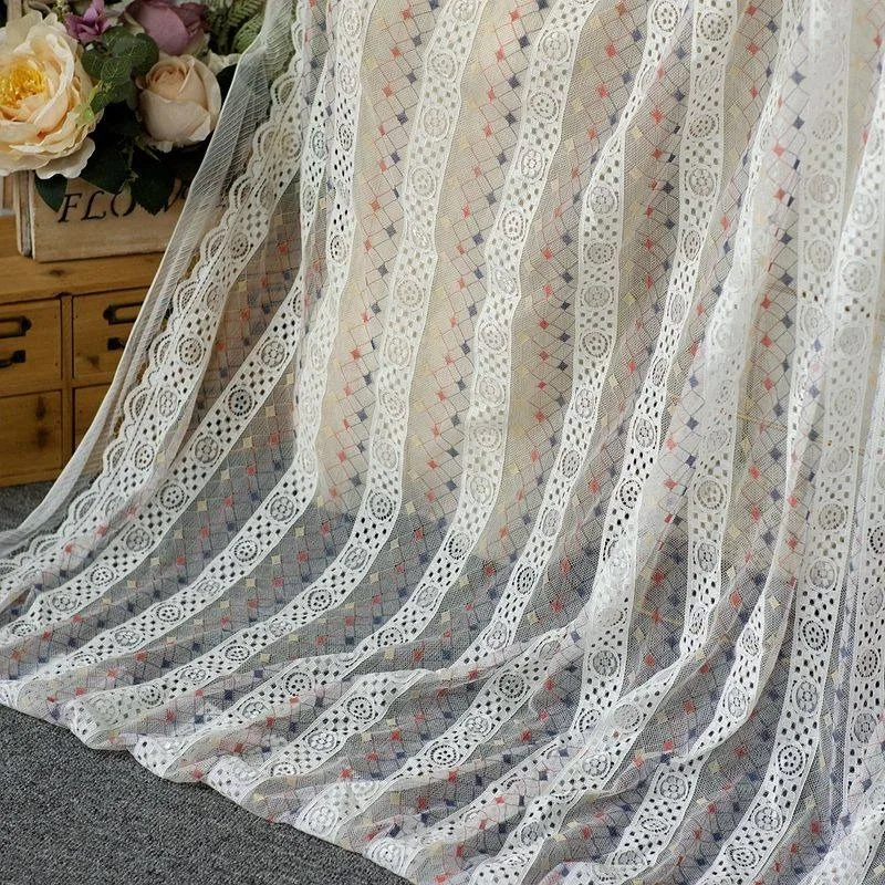 

High Quality Two-color Soft Hollow Lace Embroidery Fabric Handmade Wedding Dress, Clothing，Evening Dress Decorative Materials