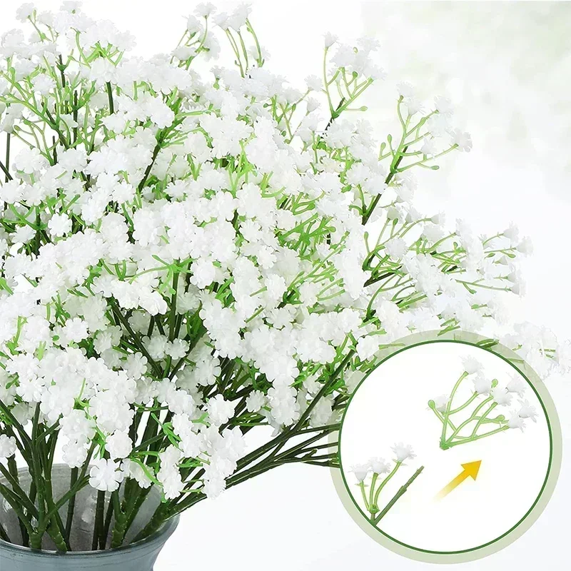 50 Pcs Artificial Flowers Babies Breath Flowers Fake Gypsophila Plants Flowers for Wedding Home Party Decor - view 3