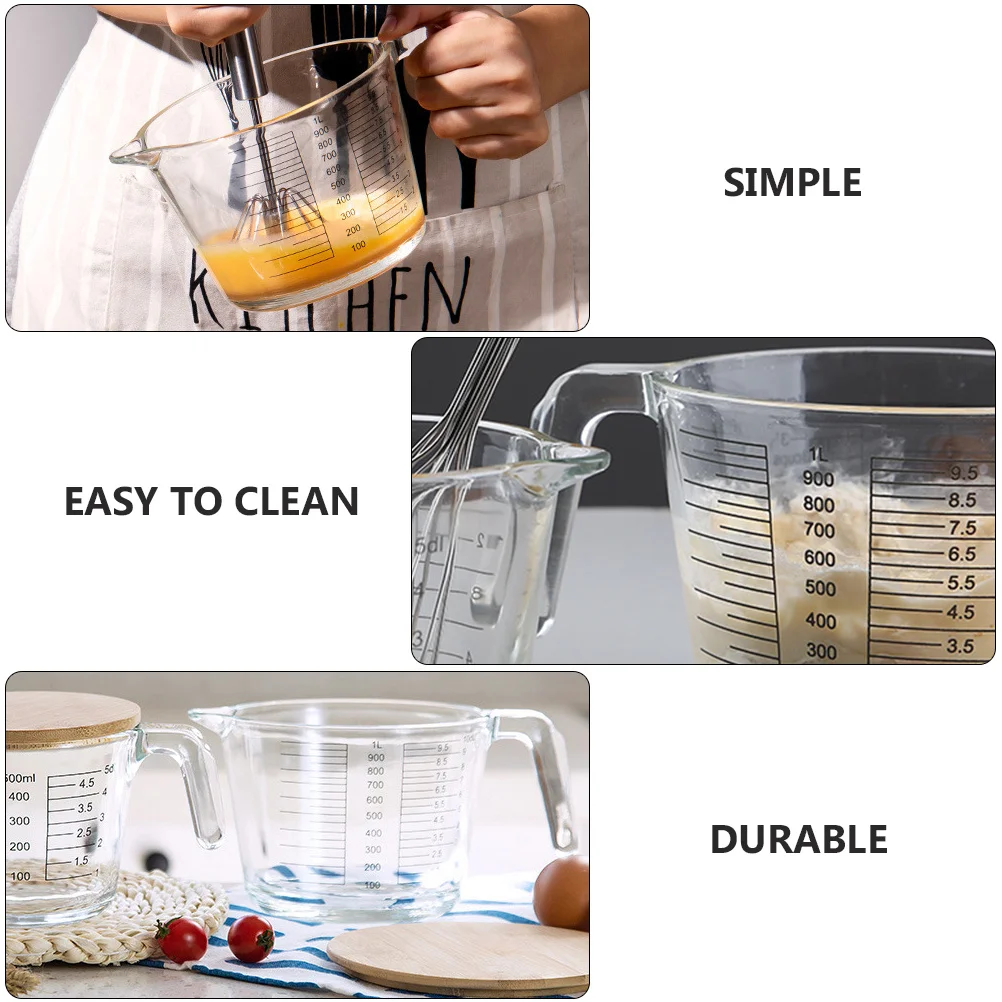 

Practical Measuring Jug 1Pcs Heat-Resistant Glass Measuring Cup with Scale for Juice Cream Oil Easy to Clean Reusable
