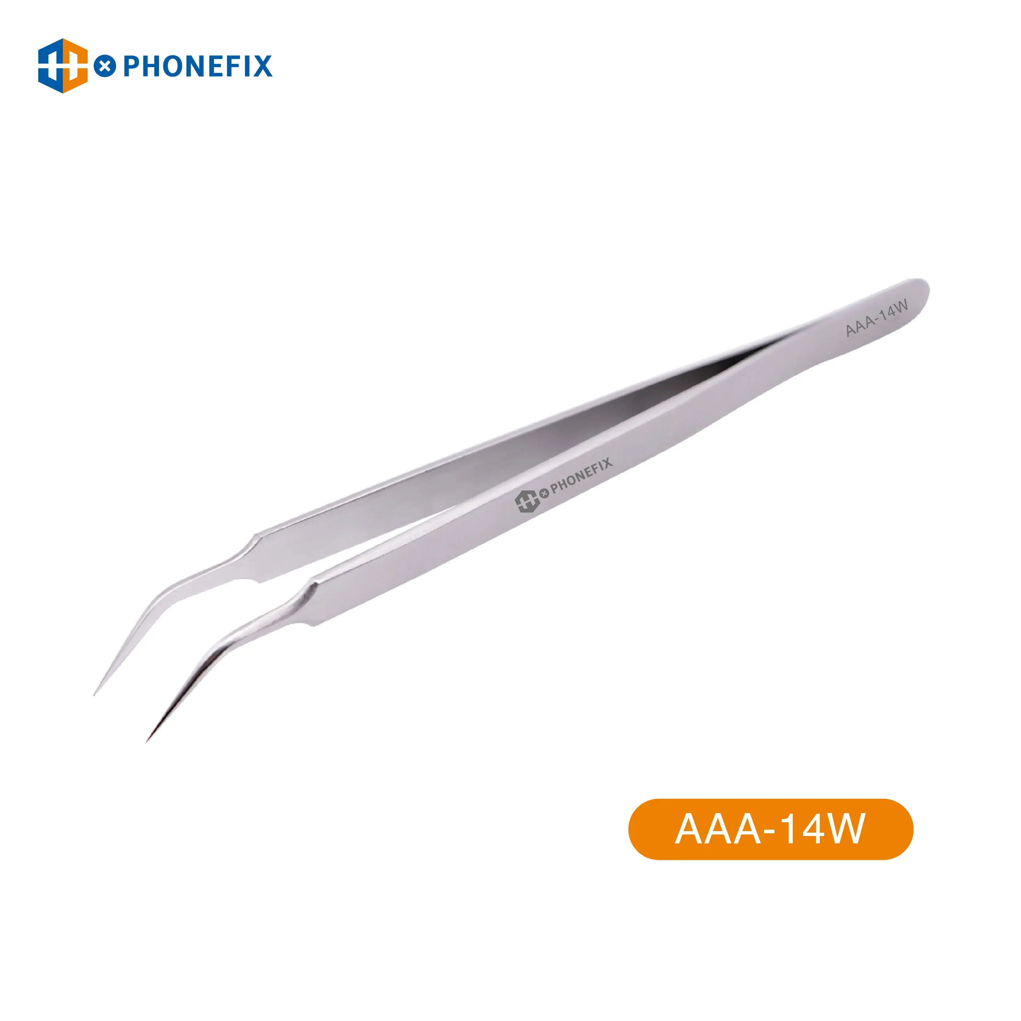 AAA-14W/AAA-14 High-Precision Tweezers For Phone Mobile Motherboard BGA Stainless Curved Straight Tip Electronics Tweezers Tool