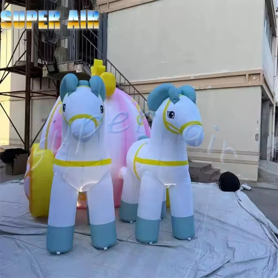 어린이 파티용 공주 동화 풍선 아름다운 마차 모형