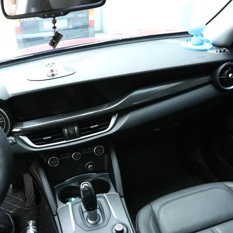 

For Alfa Romeo Stelvio 17-20 Real Carbon Fiber Car Center Console Instrument Cover Decoration Interior Car Accessories