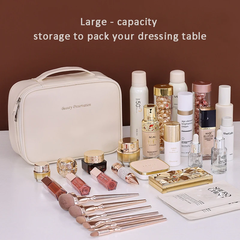 Freely Detachable Large Capacity Makeup Bag High End and Multifunctional Makeup Storage Bag with Multiple Compartments Design