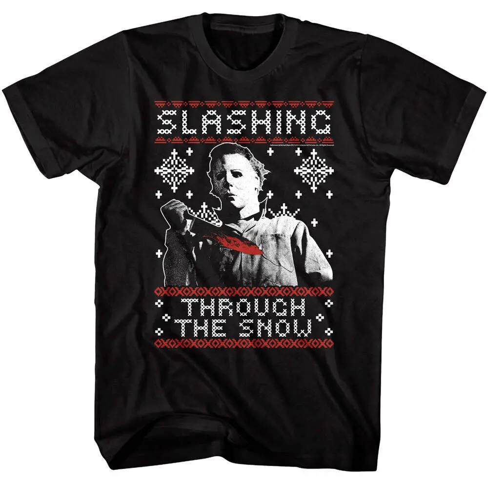 

Halloween Slashing Through the Snow Men's T-Shirt Ugly Xmas Sweater