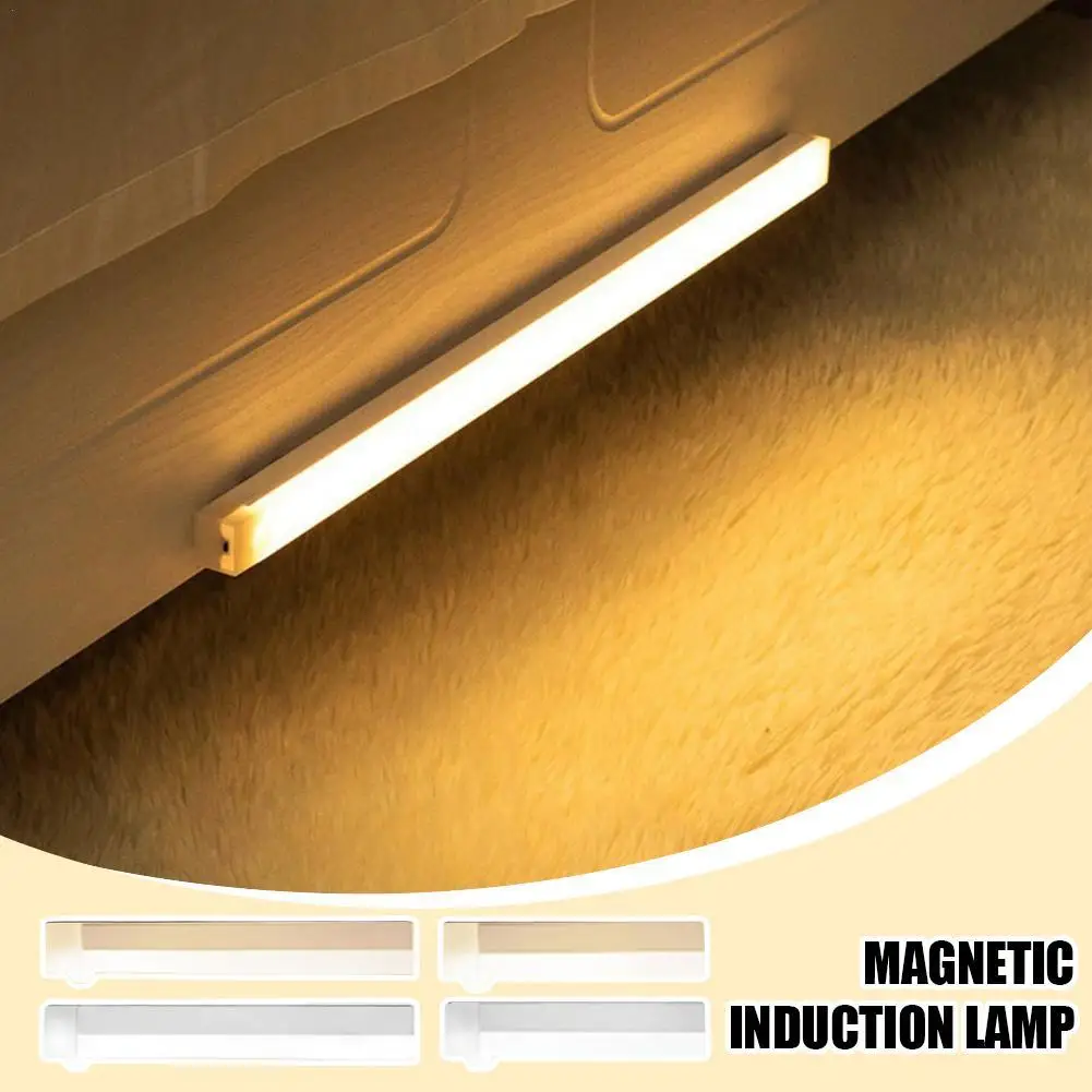 Lampu Bar Sensor Gerak LED Isi Ulang USB Lampu Malam Induksi Inframerah Cerdas, Nirkabel, Portabel untuk Lampu Bar LED Kamar Tidur