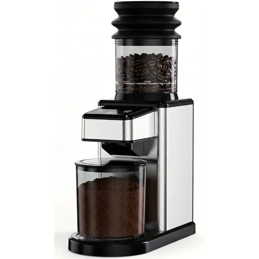 

Onical Burr Coffee Grinder Stainless Steel 25 Grind Settings Touchscreen Anti-static 1-12 Cup Capacity for Espresso French Pres