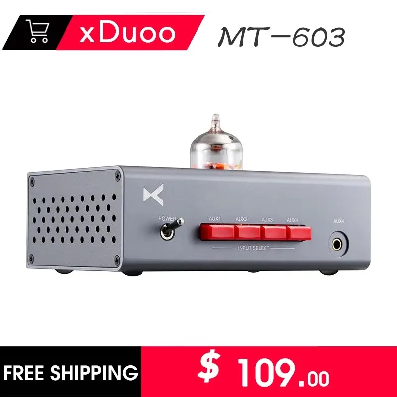 XDUOO Hi-Fi Valve Bile Duct Earphone Amplifier Front Stage Multiple Pre-Amp 4 Audio12AU7 Tube Amplifier MT603 XDUOO MT-603