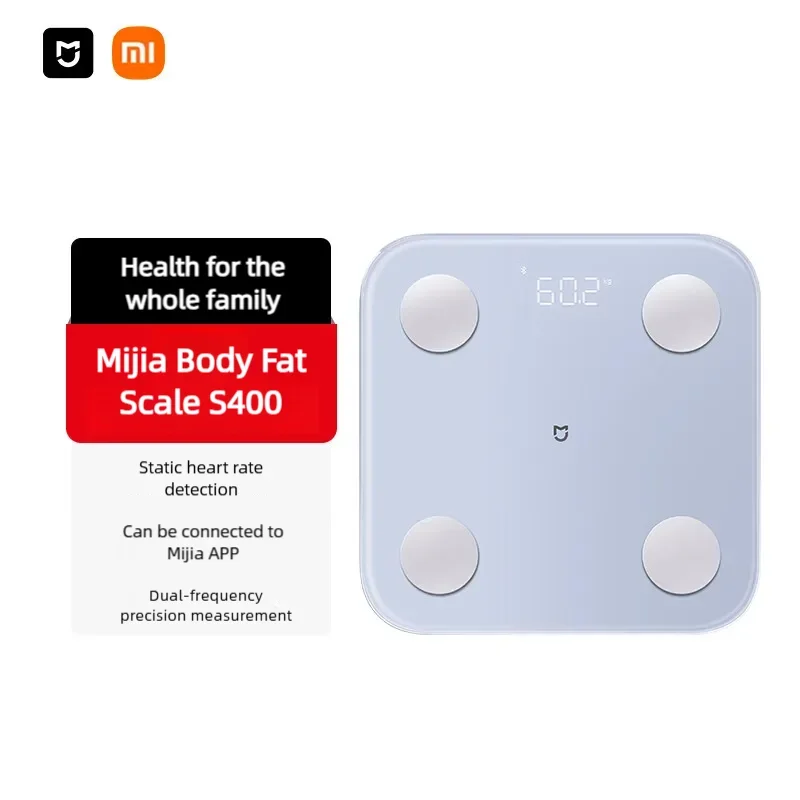 Масштаб Xiaomi S400, умные весы для здоровья, двухчастотные весы BIA, 25, анализатор метрики тела, семейный трекер здоровья, портативные домашние инструменты