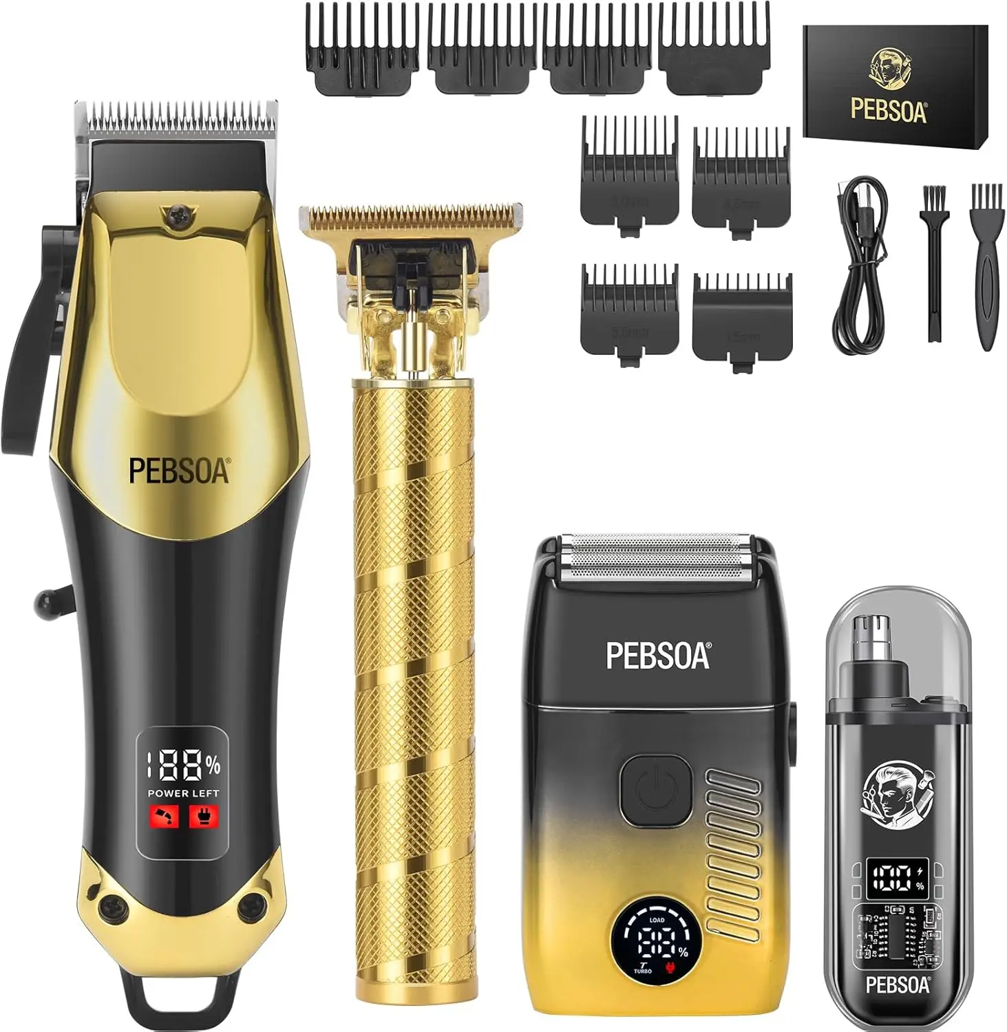 

Men's Multi-Function Grooming Kit: Cordless Hair Clipper,T-Shaped Trimmer,Electric Shaver for Precise Haircuts and Beard Styling