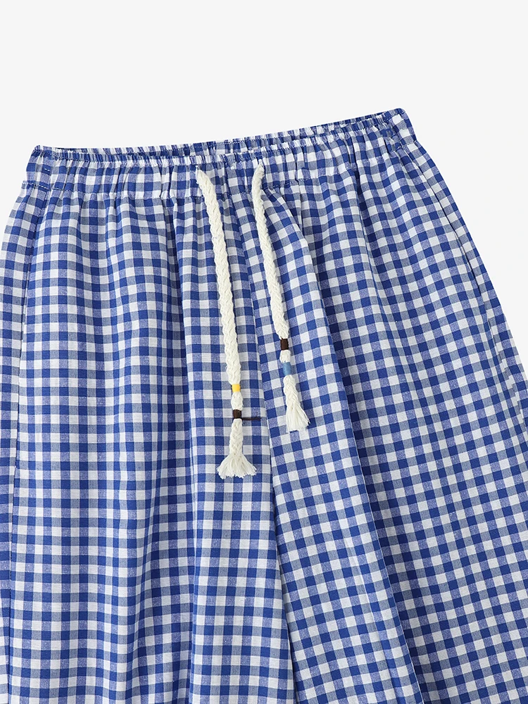 2025, Herbst, lässige Gingham-Hose, ZANZEA Damen, elastische Taille, Kordelzug, lockere Hose mit weitem Bein, Urlaub, Alltagskleidung, S-3XL