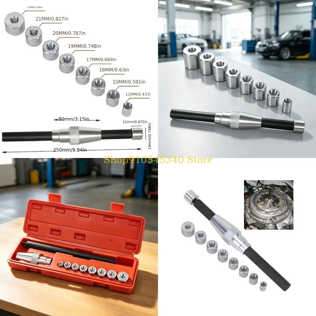U2JA Replacement Alignment Tool 10 Piece Manual Clutches Disc Centering Set with Steel Construction, Cone Adapter and Service