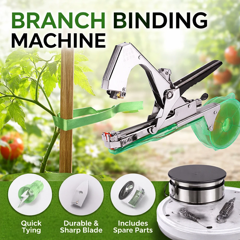 Garden Plant Tying Tool & Bundling Machine For Vegetables - Horticultural Stem Binder, Plant Wrap & Packaging Supplies