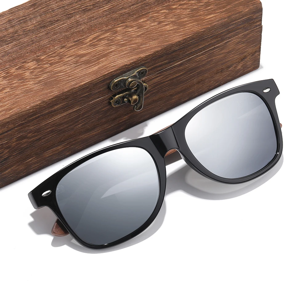 XSW Handmade 2026 Black Walnut Wooden Sunglasses Men Polarized Retro Eyewear Women Oculos UV400 7070
