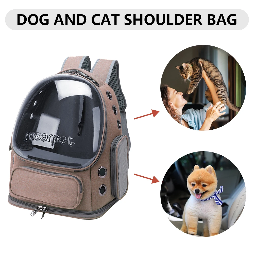 Breathable Space Capsule Pet Backpack Oxford Cloth Pet Cats Carrier Travel Bag Transparent Cover Portable for Cat Dog Transport