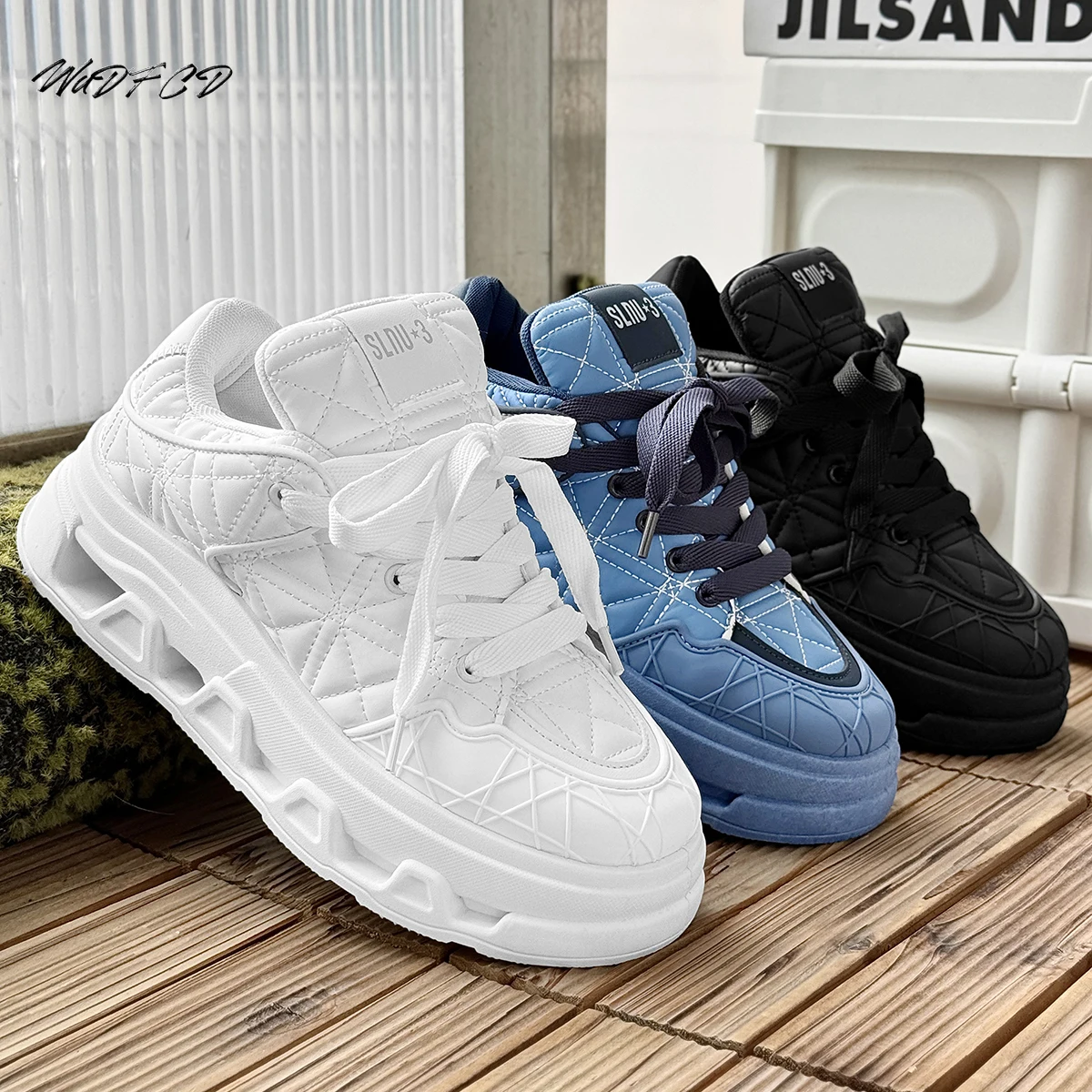 

Chunky Sneakers Men Original Designer Hollow Sole Board Shoes Fashion Casual Leather Upper Height Increased Platform Sport Shoes