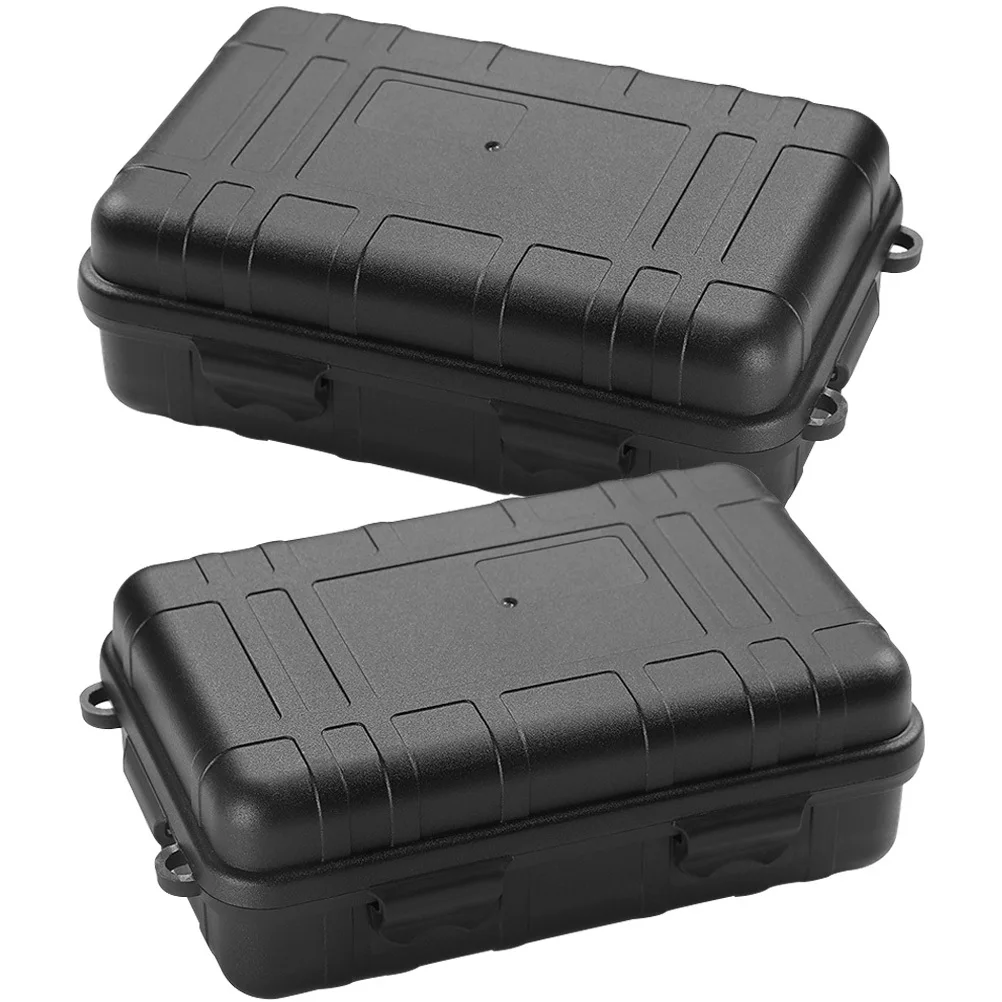 2pcs Survival Device Storage Case Premium Pp Durable Waterproof Shockproof Portable Outdoor Survival Box For Camping Hiking