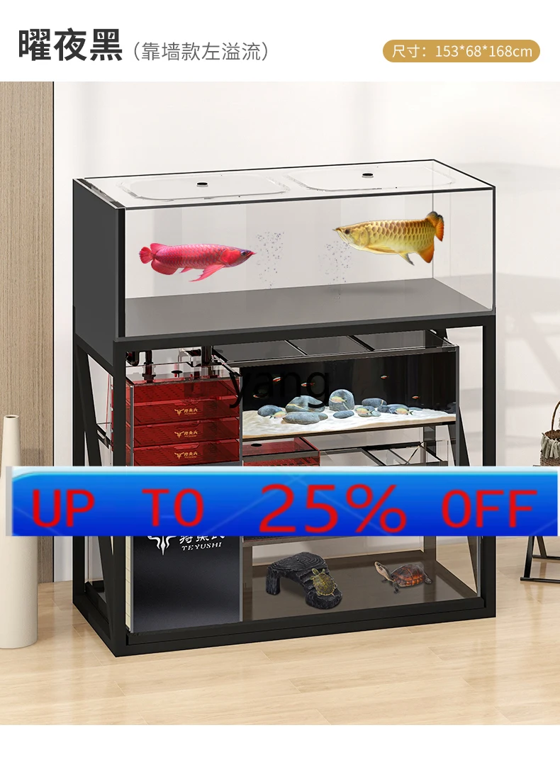 cx  living room household ultra-white glass multi-layer combination tank stainless steel fish tank