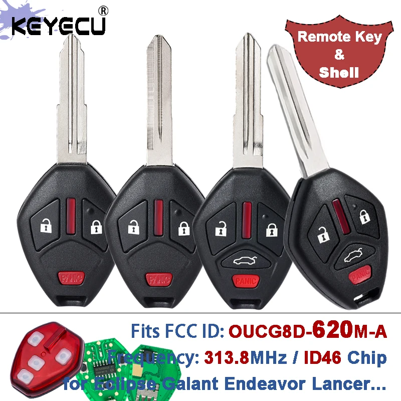 

KEYECU OUCG8D-620M-A 313,8 МГц ID46 чип дистанционный автомобильный брелок для Mitsubishi Eclipse Galant Endeavour 2006-2012