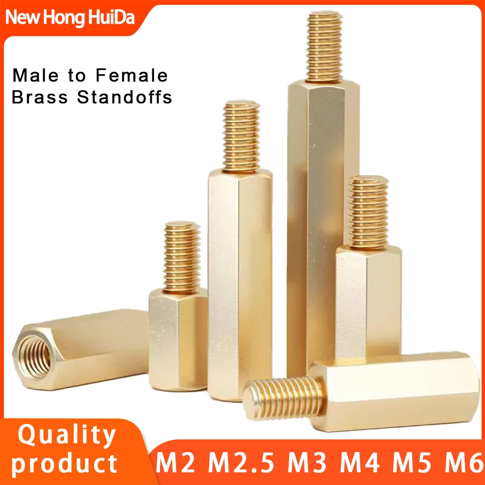 M2 M2.5 M3 M4 M5 M6 Brass Hex Motherboard Standoff Male to Female Board Rack Stud Spacing Screw Metric Threaded Spacer Bolts