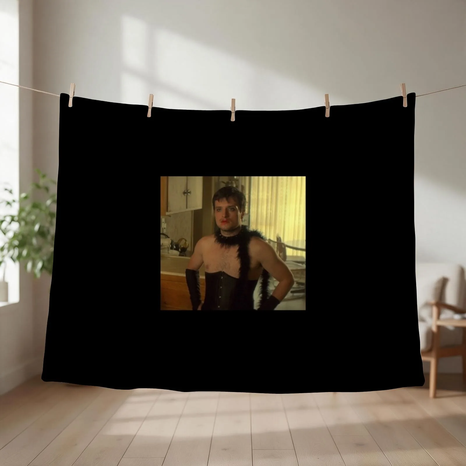 josh hutcherson - he looks great Throw Blanket couch cozy soft plush fuzzy picnic outdoor blanket