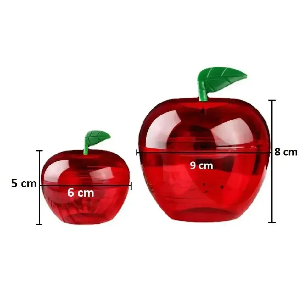 5Pcs Apple Containers Snow White Decorations Plastic Cookie Jars Red Apple Container Candy Boxes Household Apples Gift Party