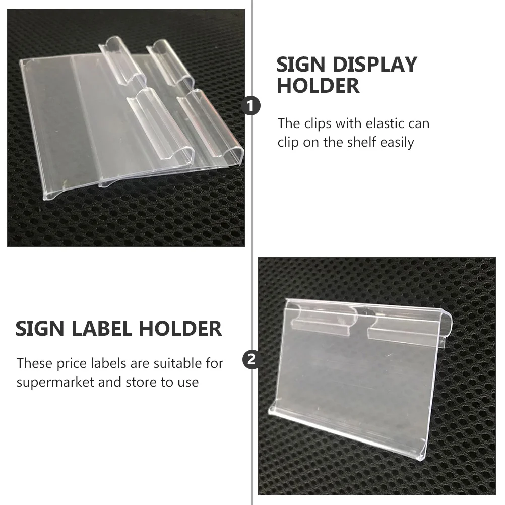 50pcs Plastic Sign Label Holders Supermarket Shelf Price Tag Labels Shelf Tags