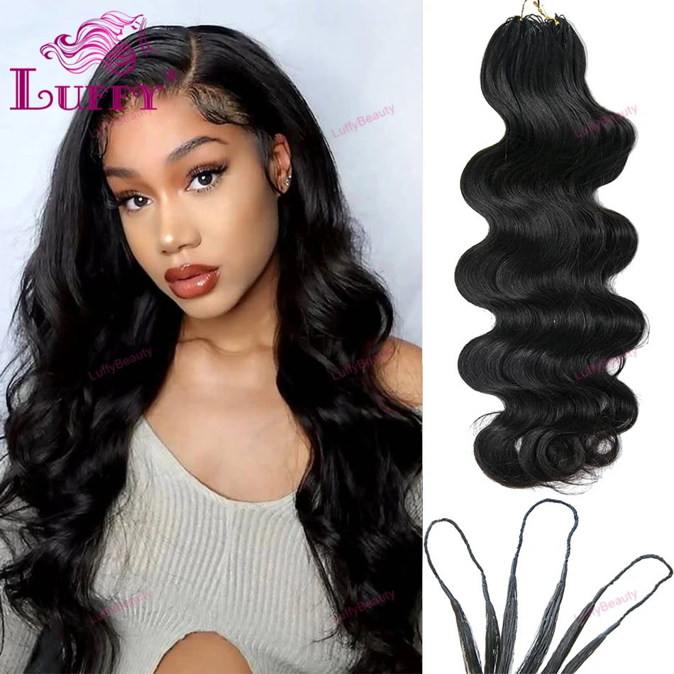 

Crochet Body Wave Human Hair Knotless Pre-Separated Human Hair Lightweight Reusable Feather Crochet Hair Extensions