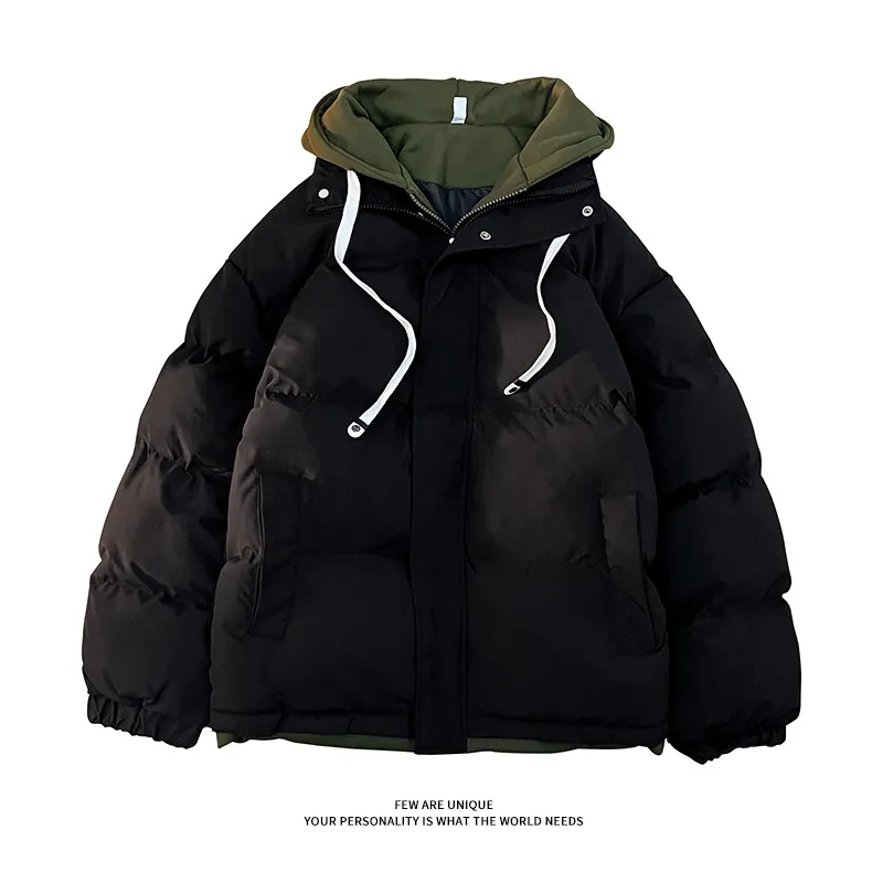 

Новая зимняя утепленная хлопковая куртка для мужчин с капюшоном, свободного кроя, молодежная, модная, повседневная, для пар
