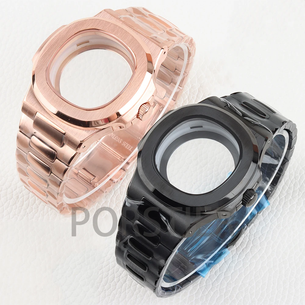 

40mm NH35 Watch Case 25mm Solid 316L Stainless Steel Strap for Nautilus NH35 NH36 NH38 Movement 29.8mm Dial Waterproof Case