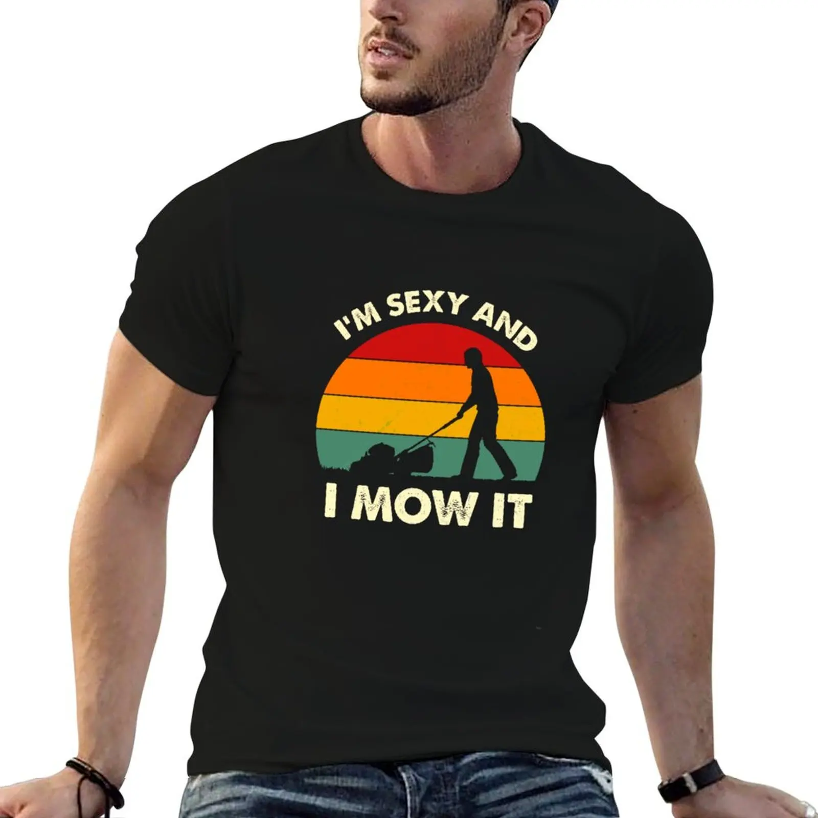

Mow I shirts man cotton shirts anime t Mower T-Shirt 100% m Sexy t Funny I oversize It Landscape Pun Lawn And