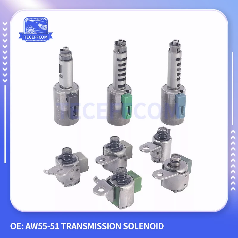 8pcs AW55-51 Transmission Solenoid Kit For Nissan Saturn GM Saab Opel Chevrolet Volvo Car Parts AW55-50SN 55-51SN