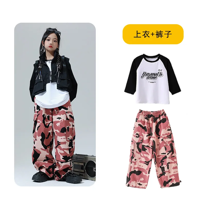 Tarnhose Hemd Kinder Hip Hop Tanz kleidung Jazz Ballsaal Kostüme für Mädchen Jungen Tanz kleidung Street Dance Wear Outfit