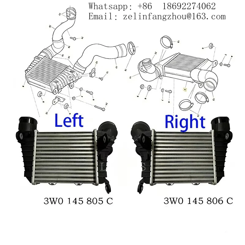 

For Bentley Flying Spur Accessories New Aluminum Radiator Intercooler 3W0145805C 3W0145806C Compatible 2006-2012 Car Radiator