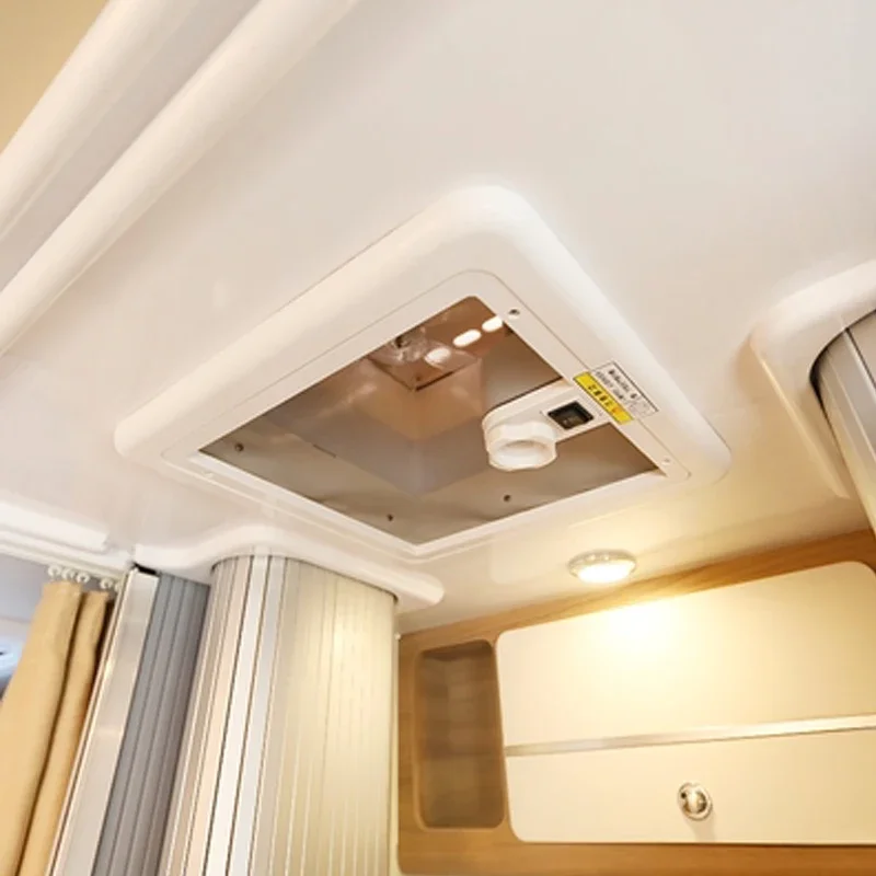 

excellent 280MM 12V Manual Control RV Roof Vent Fan 11'' Skylight with Smoked UV Protected Lid 2 Models Interior Accessories f