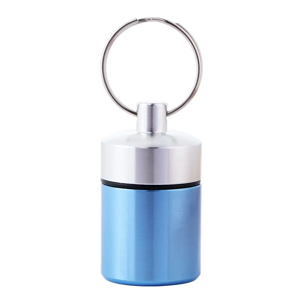 Aluminium Mini Travel Waterproof Bottle Metal Pocket Pill Case Keychain Container Storage Case Pill Box Case