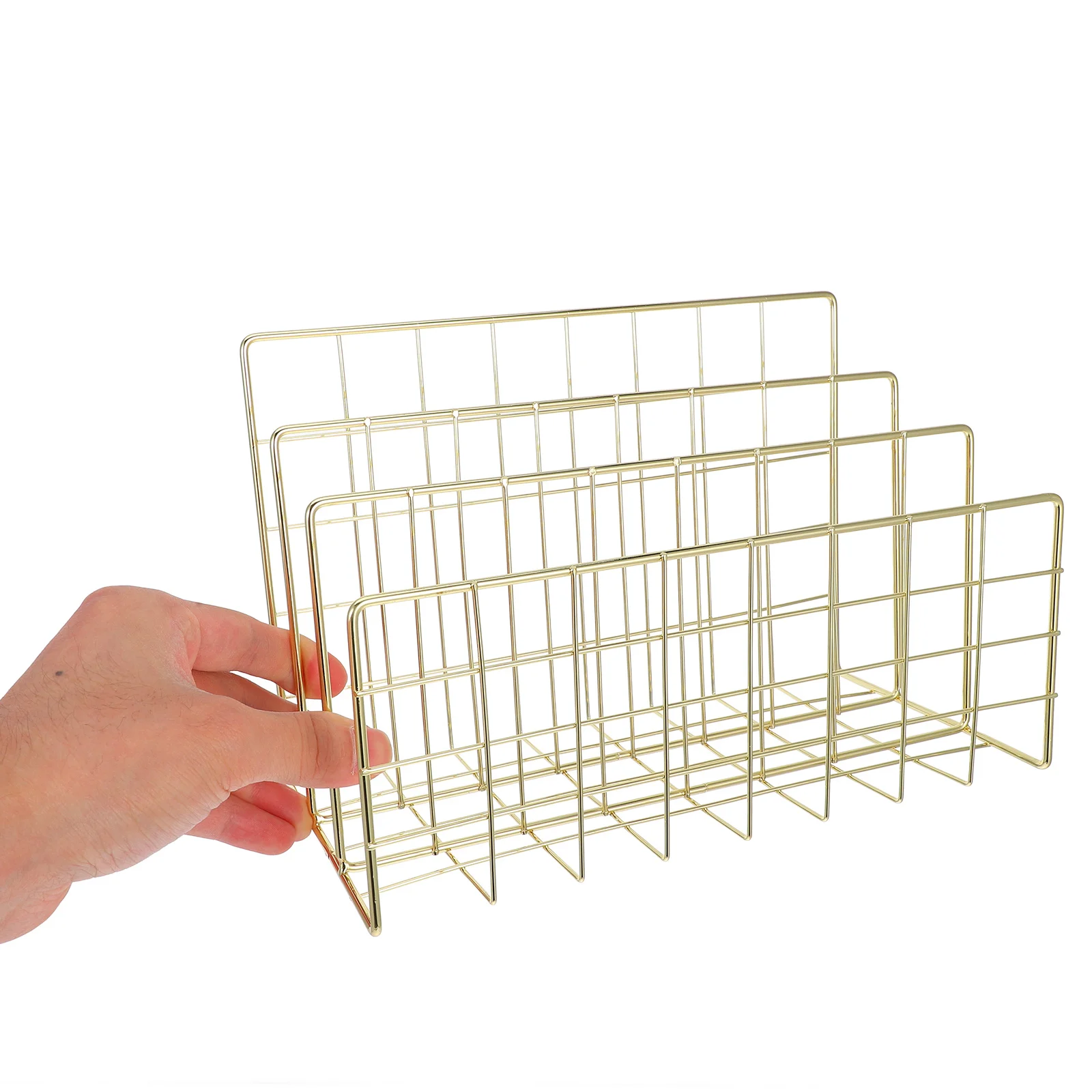 Metal Mail Organizer Office Desk Organizer 3 Slots Mail Holder File Sorter Countertop Letter Envelope Storage Rack