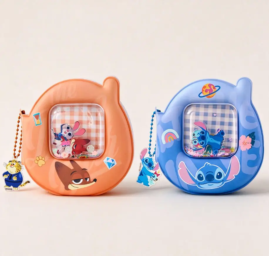 Disney Stitch & Zootopia Judy Nick Cute Cartoon Notebook, Fun Stationery Pocket Handbook, Notepad,Backpack charm，portables