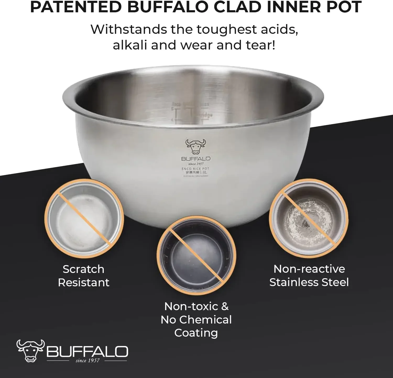 Buffalo White IH SMART COOKER, panela de arroz e aquecedor, 1 L, 5 xícaras de arroz, panela interna sem revestimento, eficiente, função múltipla