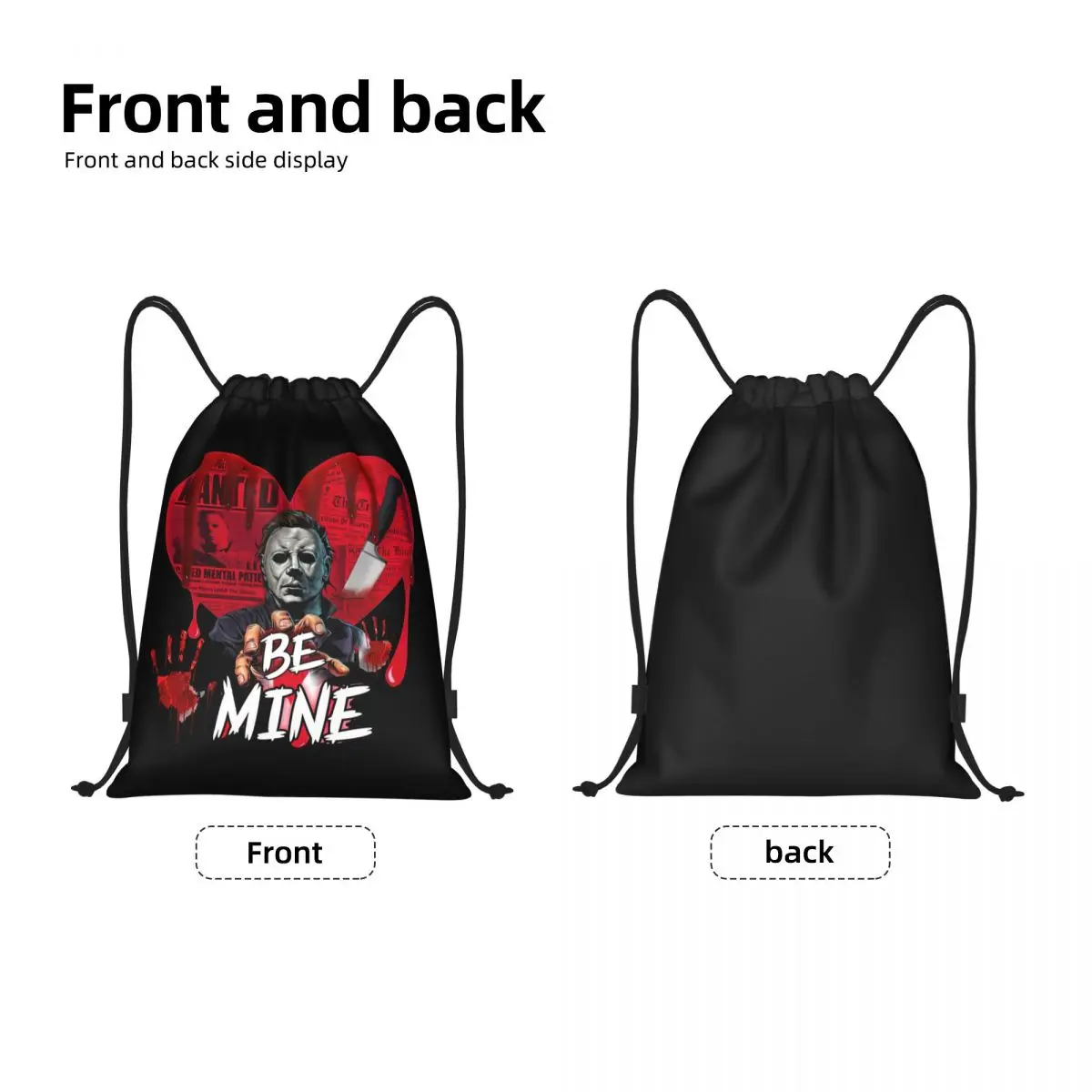 Michael Myers Halloween Horror Movie Serial Killer Drawstring Bags Women Men Foldable Gym Sports Sackpack Shopping Backpacks