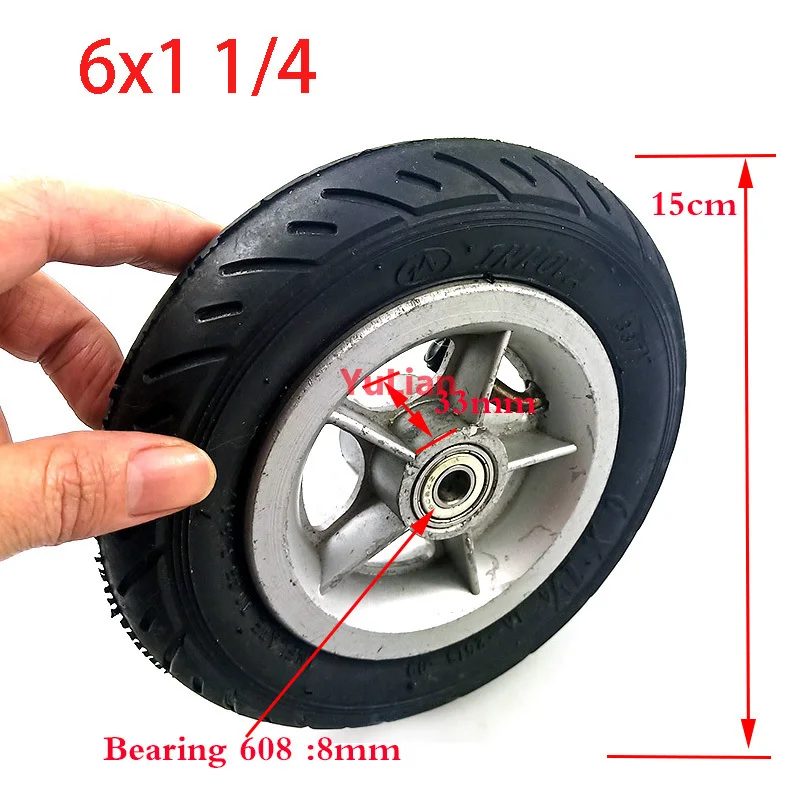 6x1 1/4 tyre 150MM Scooter Inflation Wheel Aluminium plastic Hub Inner Tube Electric Scooter 6 Inch Pneumatic Tire