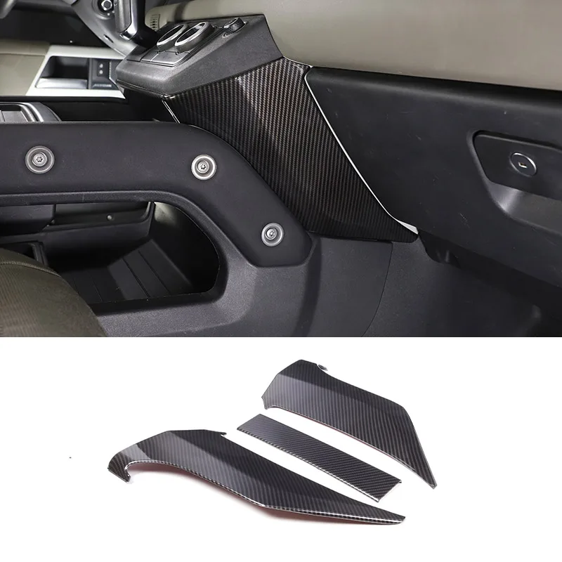 

Углеродное волокно из АБС-пластика для Land Rover Defender 90 110 2020-2024, центральная консоль, коленная боковая панель, декоративная наклейка, аксессуары