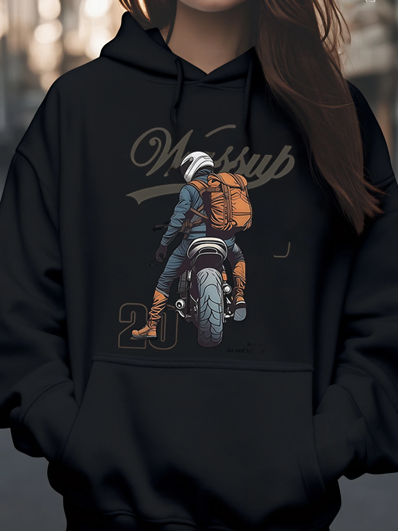 

Толстовка с графическим принтом Motorcycle Rider 2024, уличная одежда, повседневная одежда унисекс