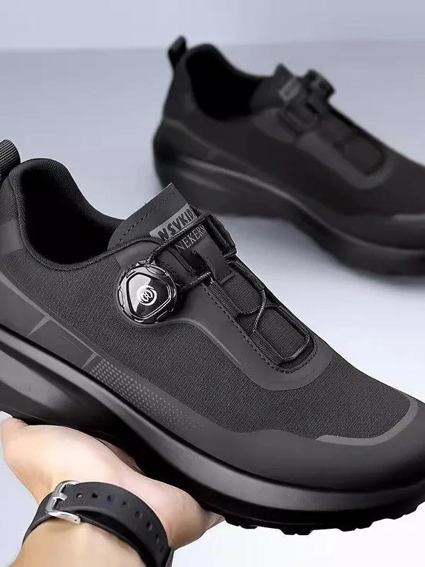 Men's Outdoor Casual Shoes Rotating Button Thick Bottom Comfortable Sports Shoes for Hiking And Mountain Climbing All Seasons